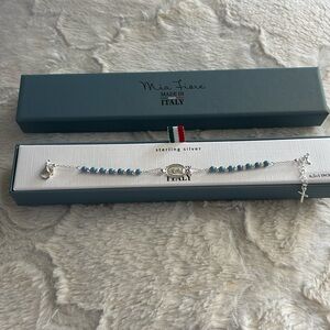 Mia Fiore Sterling Silver Saint Maria Cross Beaded‎ Religious Bracelet New